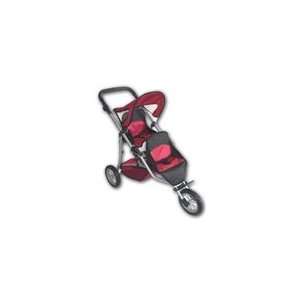  Doll Twin Jogging Stroller #9383 w/ FREE Carriage Bag 