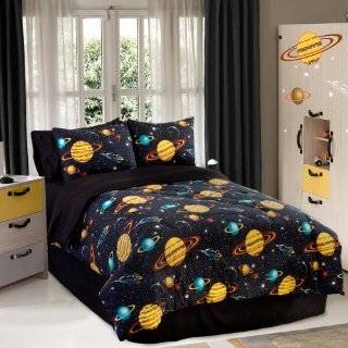 Veratex Bedding Collection Rocket Star Glow in The Dark Comforter Set 