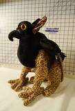 BLACK GRIFFIN Handmade Plush Sculpture OOAK Fantasy Fairy Dragon Harry 