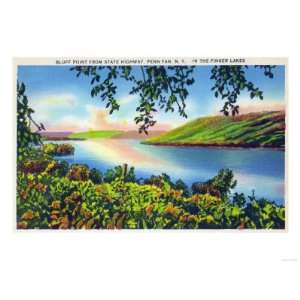  Penn Yan, New York   State Hwy View of Bluff Point Giclee 