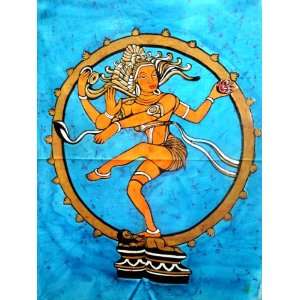  Lord Shiva Dancing Yoga Natraj Batik Painting Cotton Wall 