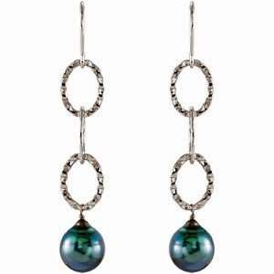 Dangly and Fun Tahitian Cultured Pearl Earrings in Sterling Silver