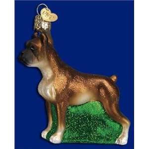  Boxer Dog Old World Glass Ornament
