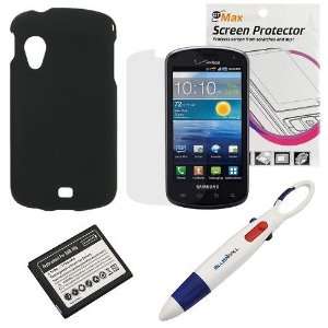 GTMax Black Rubberized Snap On Case + Standard Lithium Ion 