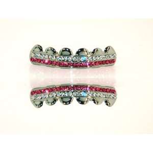  Double Deck of Ice Pink Grillz Set 