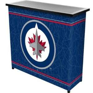  trademark Global Nhl Winnipeg Jets 2 Shelf Portable Bar W/ Case 