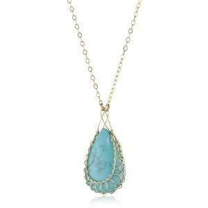 Misha Irregular Shape Turquoise Wrap Necklace Jewelry