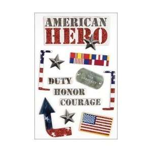 Paper House Military Chipboard Stickers With Gem Accents American Hero 