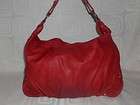 Sabina New York Large Bright Red Hobo Slouch Handbag Purse