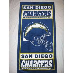 SAN DIEGO CHARGERS 100% Cotton Full Size 30 by 60 BEACH / BATH TOWEL 