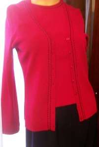 GRACE ELEMENTS Petites Dark Rose Sweater Twinset Sz P/S  