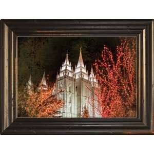 LDS Salt Lake City Temple Christmas 24x18 Single Frame   Framed Legacy 
