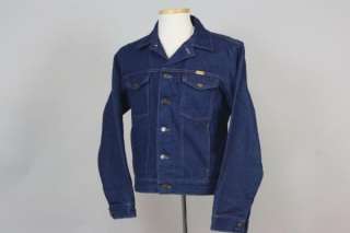 Vtg Rustler Dark Blue Denim Jean Jacket Indian Coat M  