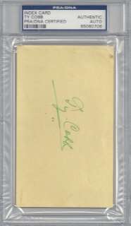 Ty Cobb Autographed Signed Index Card PSA/DNA #65060706  