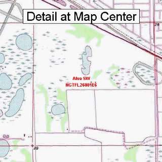 USGS Topographic Quadrangle Map   Alva SW, Florida (Folded/Waterproof 