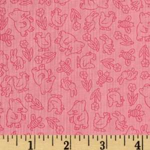  44 Wide The Saggy Baggy Elephant Animals Pink Fabric By 