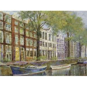  Michael Longo 36W by 27H  Amsterdam Row Houses CANVAS 