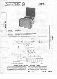 Original Sams Photofact Manual Webcor 1653 Turntable  