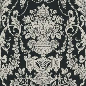  Decorate By Color BC1581457 Black and Pewter Damask Wallpaper
