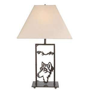 18 Night Watch Wolf Metal Table Lamp with Shade 