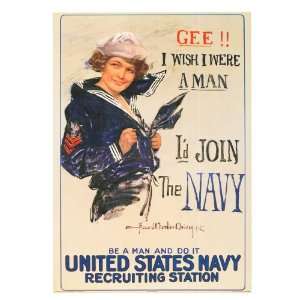  I Wish I Were a Man US Navy Ad   Inspirational Poster   24 