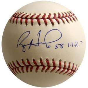  Ryan Howard 58 HRs Signed / Autographed Baseball 