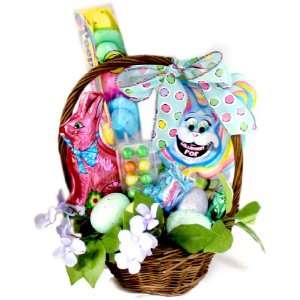 Gourmet Easter Silk Flower and Candy Basket  Grocery 