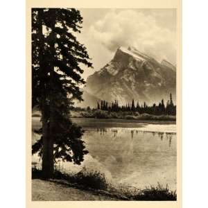  1935 Vermilion Lake Mount Rundle Canada Photogravure 