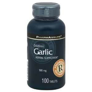  PharmAssure Garlic, Odorless, 500 mg, Tablets 100 tablets 