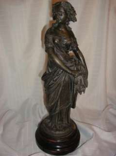 Pair Antique European Bronze Goddess / Maiden Statues ~ REDUCED  