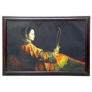  Exotic Chinese Beauty Oil Painting   Reclining Pose