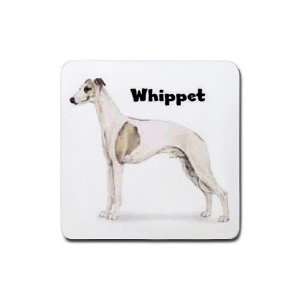  Whippet Rubber Square Coaster (4 pack)