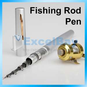 Mini Travel Fishing Fish Pen Reel Rod Pole Gift Alloy E  