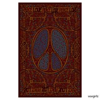  peace sign tapestry full color hand made in