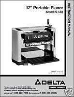 Delta 12 Planer Instruction Manual Model No. 22 540  