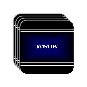 Personal Name Gift   ROSTOV Set of 4 Mini Mousepad Coasters (black 