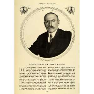  1915 Print Rear Admiral William S. Benson Portrait U. S 