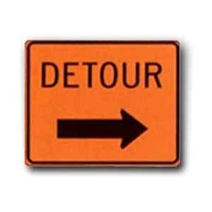 Metal Sign 30x24 Detour with Right Arrow Office 