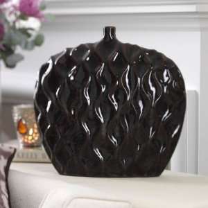  Sienna Wide Body Ceramic Vase (Chocolate Brown) (14H x 14 