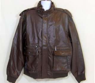 Mens Jacket Bare Fox Brown Faux Leather Urban 2XL $129  