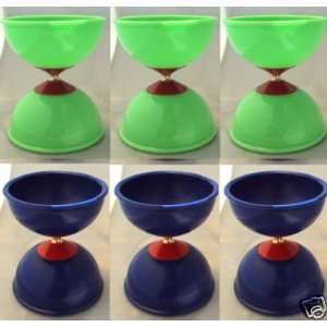  Zeekio Neoflight Diabolo Set of 6   3 Green, 3 Blue 