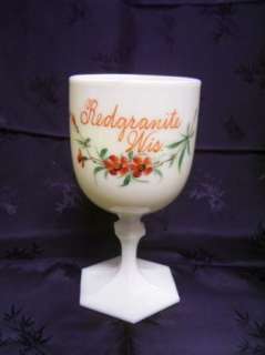 Vintage Redgranite Wis Custard Glass Goblet  