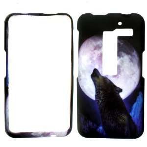  LG ESTEEM MS910 MOONLIGHT HOWLING WOLF RUBBERIZED COVER 