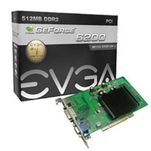 New EVGA Geforce 6200 Graphics Card 300mhz 512MB DDR2 SDRAM 64 Bit Fan 