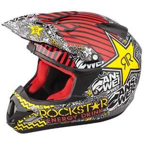Answer Racing Comet Rockstar Red/Black/Yellow Helmet   Color  red 