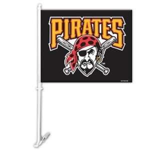   Pirates MLB Car Flag With Wall Brackett 