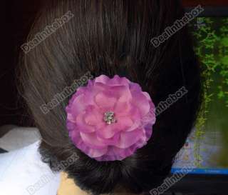 baby girl lady jewel centered head flower hair clip bow