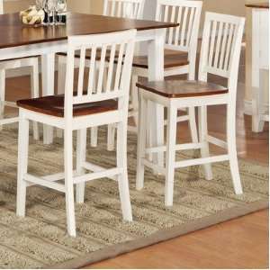 Branson Counter Height Dining Chair in White and Oak [Set of 2 