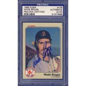 Wade Boggs Autographed Picture   1983 Fleer Card PSA DNA   Autographed 