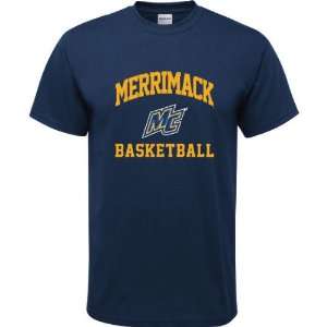  Merrimack Warriors Navy Youth Basketball Arch T Shirt 